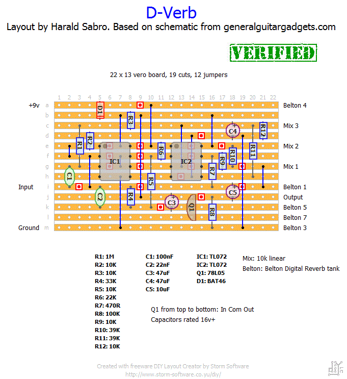 Digital Reverb vero layout