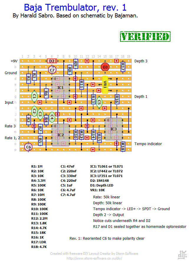 Baja Trembulator vero layout